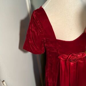 Handmade Vintage Red Velvet formal Dress